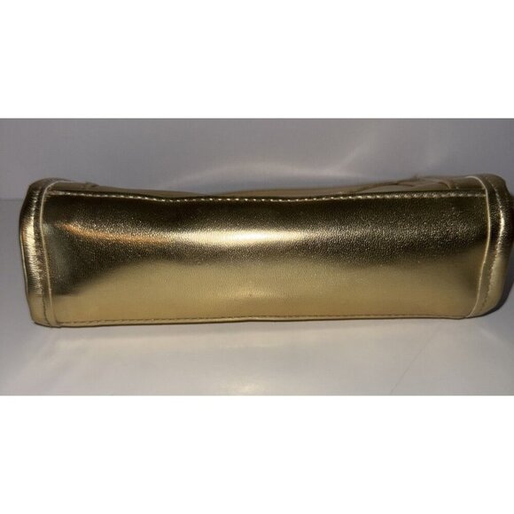 Harrods of London Gold Logo Make Up Bag Cosmetic Pouch Zip Purse 9x5x2.5 VGUC - Picture 4 of 7